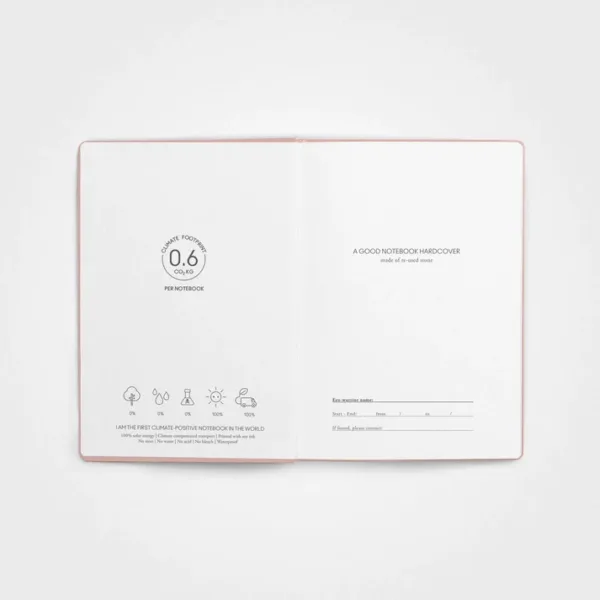 Hardcover stone paper a5 notebook, dusty pink