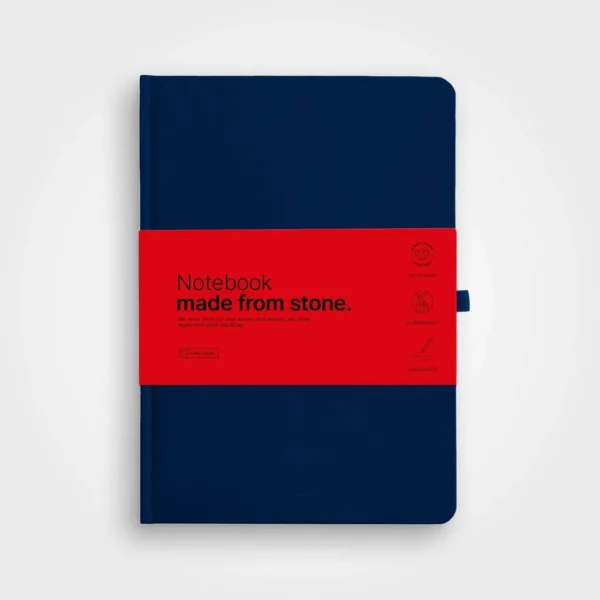 Hardcover Stone Paper A5 Notebook, Navy Blue