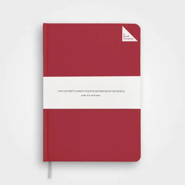 Hardcover Stone Paper A5 Notebook, Pomegranate Red