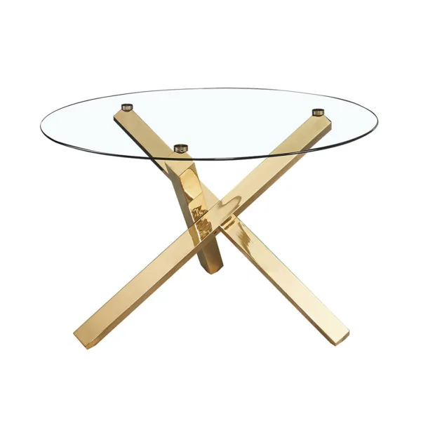 Capri dining table glass top with gold legs