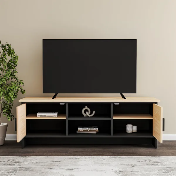 Wooden TV Stand with 4 Drawers