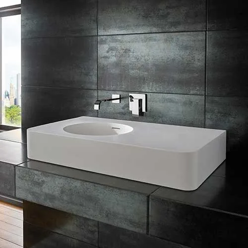 Large rectangular countertop basin 800mm maze