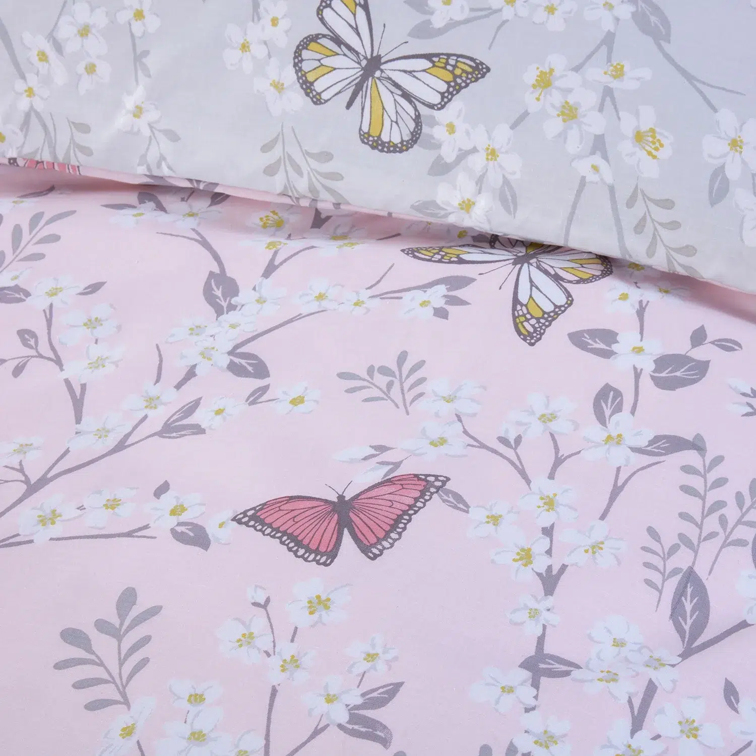 Butterfly blush pink reversible duvet set - all sizes Butterfly blush pink reversible duvet set - all sizes - image 3