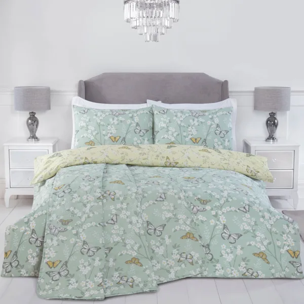 Butterfly lemon reversible duvet set - all sizes - image 4