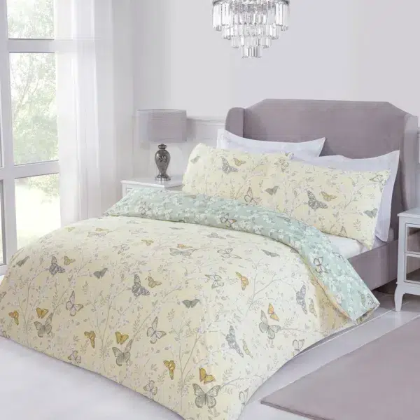 Butterfly lemon reversible duvet set - all sizes - image 5