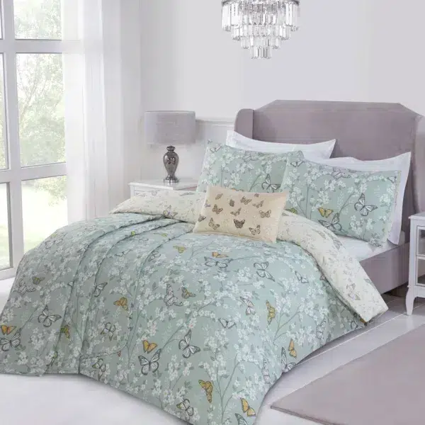 Butterfly lemon reversible duvet set - all sizes - image 3