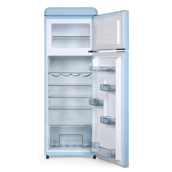 Swan top mounted retro fridge freezer, blue