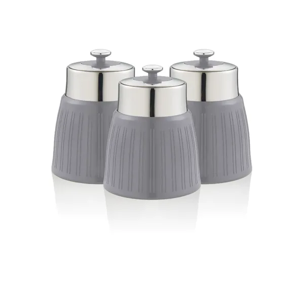 Swan retro set of 3 canisters, grey