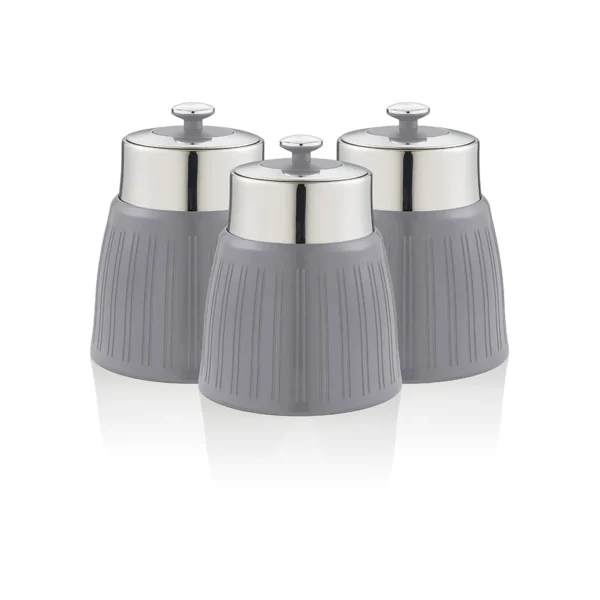 Swan Retro Set of 3 Canisters, Grey