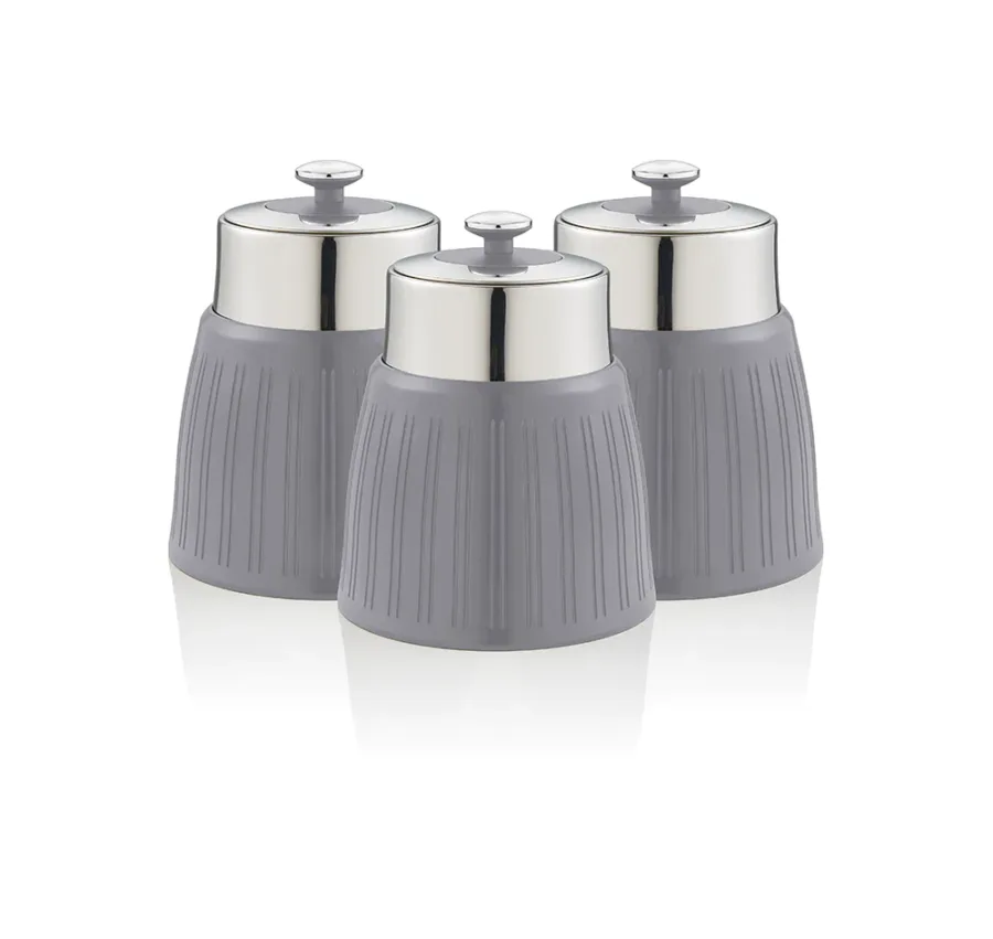 Swan retro set of 3 canisters, grey