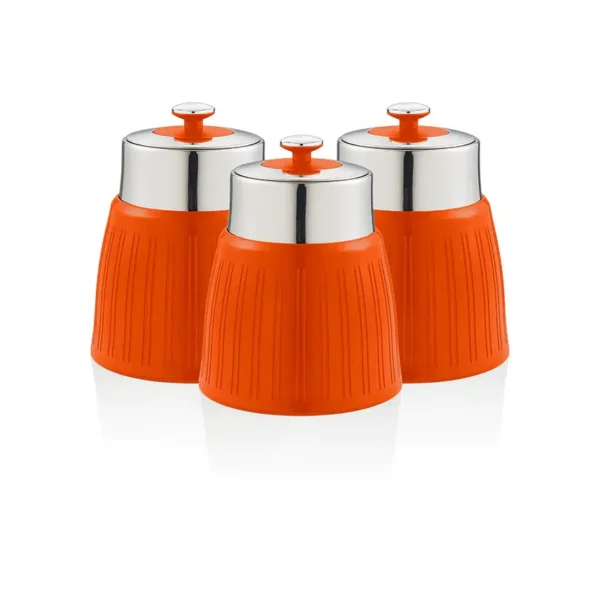 Swan Retro Set of 3 Canisters, Orange