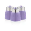 Swan Retro Set of 3 Canisters, Purple