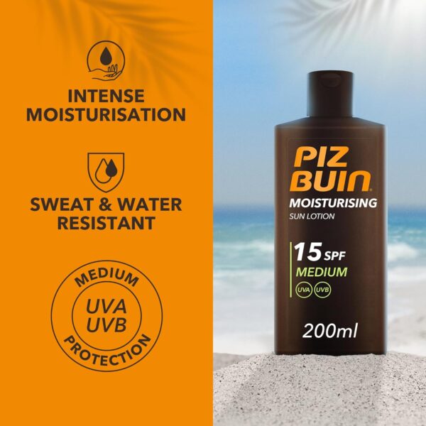 Piz buin moisturising sun lotion spf 15, 200ml - image 2