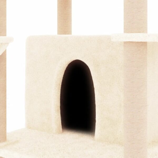 Livaxl cat tree with sisal scratching posts cream 166 cm - image 3
