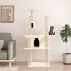 LivaXL Cat Tree with Sisal Scratching Posts Cream 166 cm