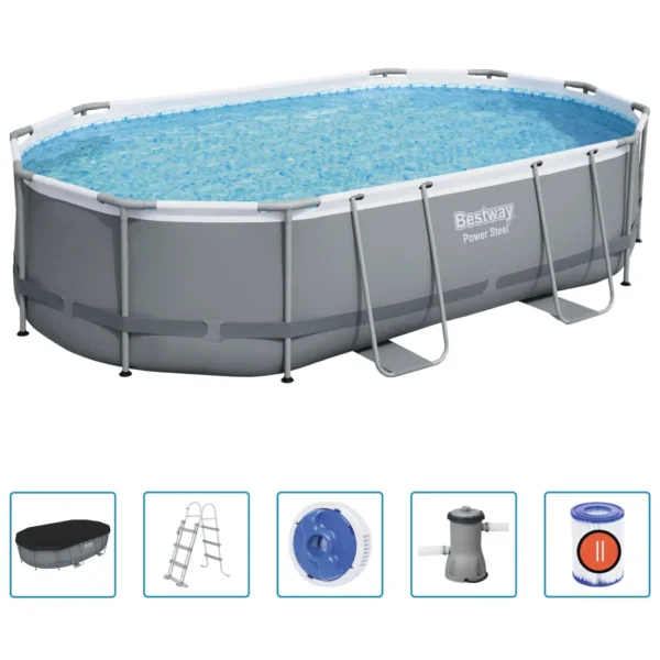 Bestway power steel swimming pool set oval 488x305x107 cm - image 6