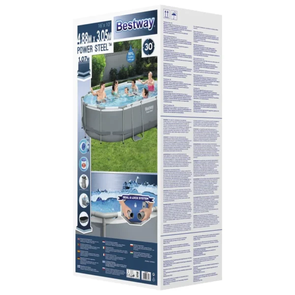 Bestway power steel swimming pool set oval 488x305x107 cm - image 5