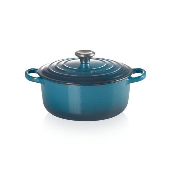 Le Creuset 24cm Cast Iron Round Casserole, Deep Teal
