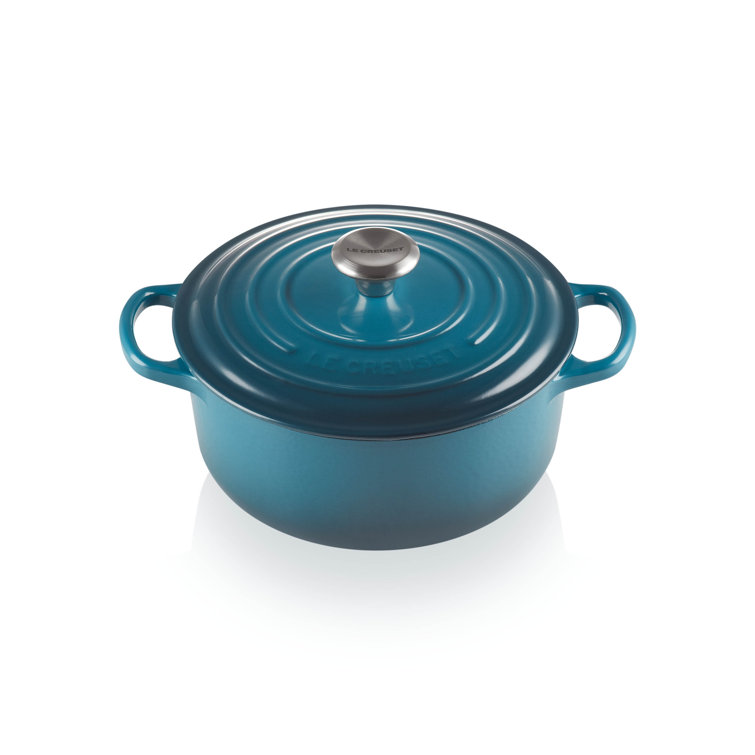 Le creuset 24cm cast iron round casserole, deep teal Le creuset 24cm cast iron round casserole, deep teal - image 2