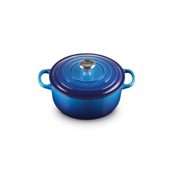 Le Creuset 24cm Cast Iron Round Casserole, Azure Blue