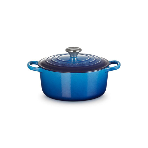 Le creuset 24cm cast iron round casserole, azure blue