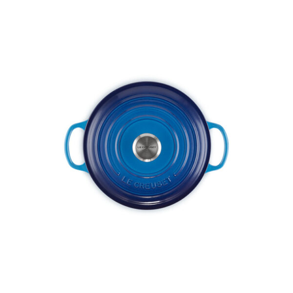 Le creuset 24cm cast iron round casserole, azure blue