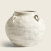 Round Chasca Terracotta Planter - Brushed White