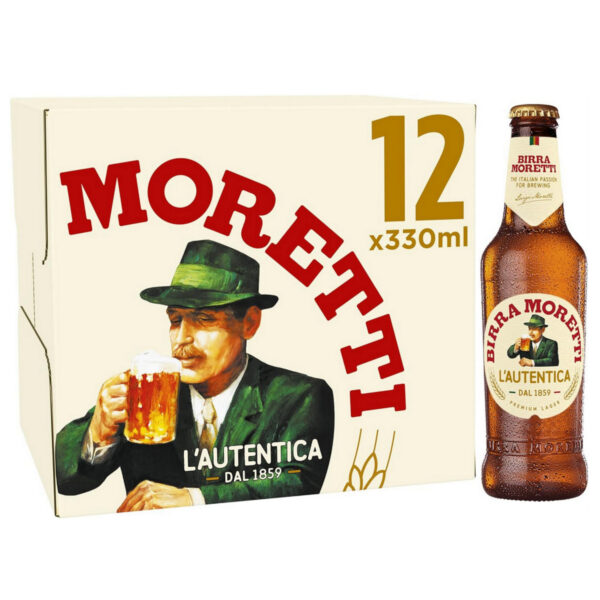 Birra moretti premium italian beer, 12 x 330ml