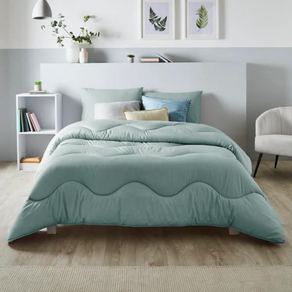Alternative view of Night Lark® Linen Print Coverless Duvet - Seagrass Green