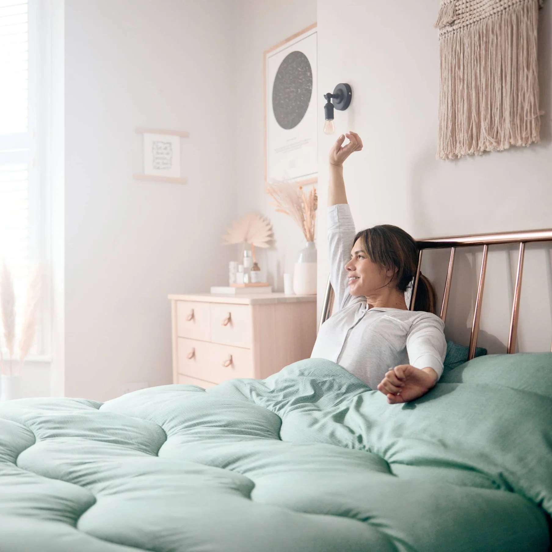 Night lark® linen print coverless duvet - seagrass green Night lark® linen print coverless duvet - seagrass green - image 4