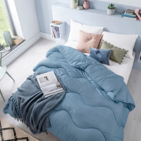 Night lark® linen print coverless duvet - twilight blue - image 3