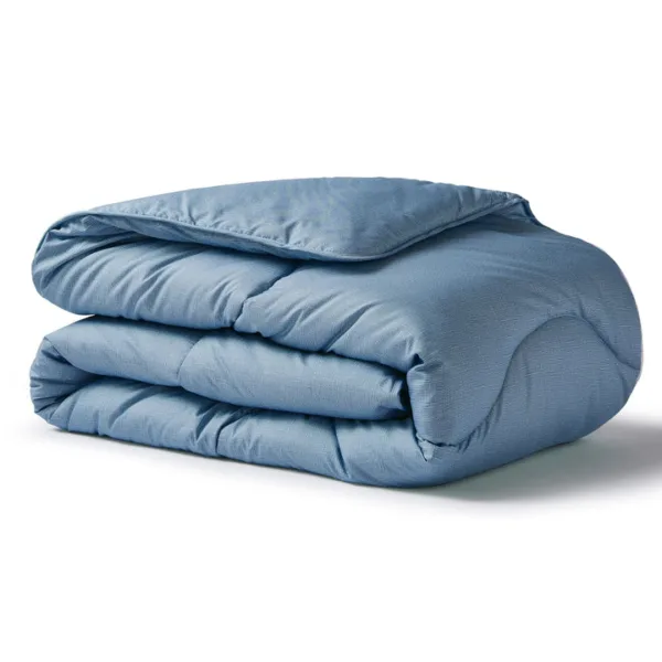 Night lark® linen print coverless duvet - twilight blue