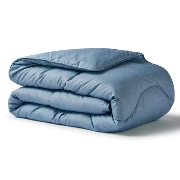 Night Lark® Linen Print Coverless Duvet - Twilight Blue
