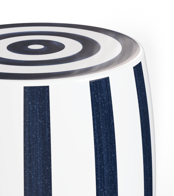 Rander ceramic stool - sapphire & white - image 5