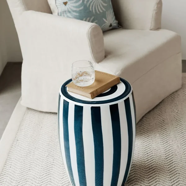 Alternative view of Rander Ceramic Stool - Sapphire & White