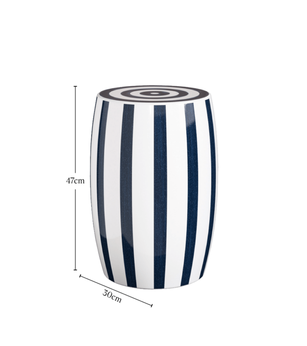 Rander ceramic stool - sapphire & white - image 4