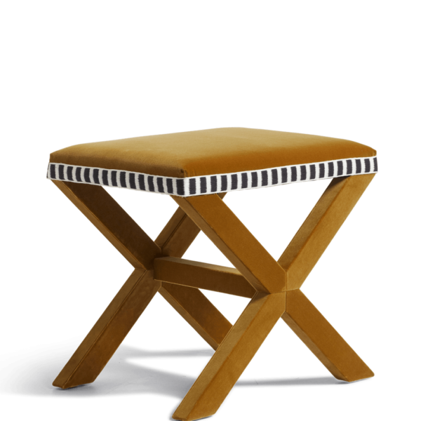 Vaquero Velvet Stool - Camel