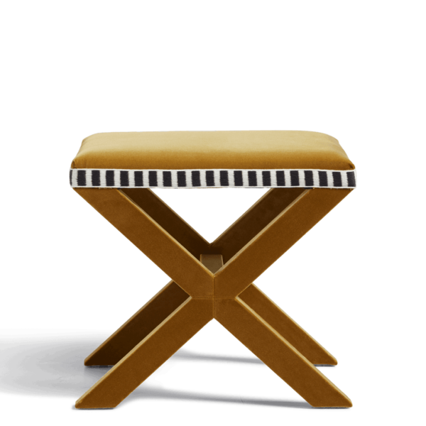 Vaquero Velvet Stool - Camel