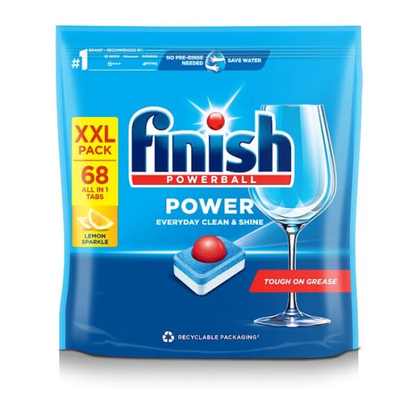 Finish Power All in One Dishwasher Tablets Lemon, (68 Tabs)
