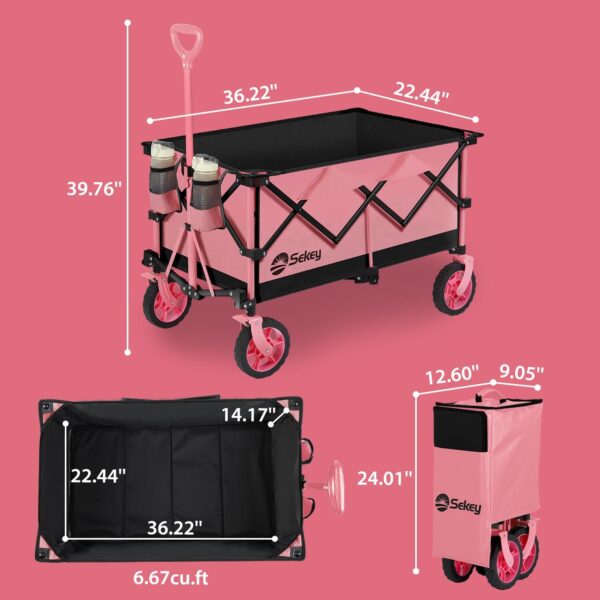 Sekey 200L Folding Festival Trolley For Beach & Camping, Red