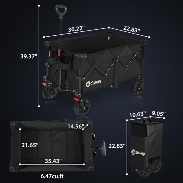 Sekey 200l folding festival trolley for beach & camping, black