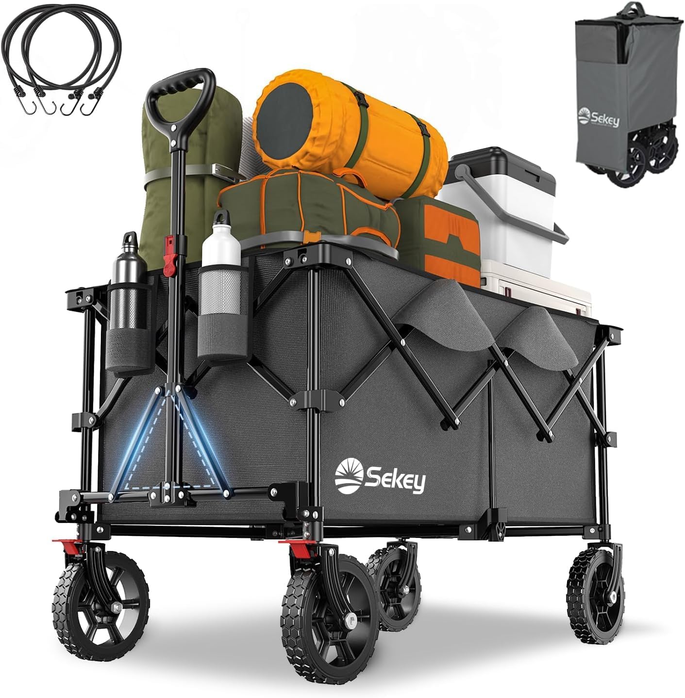 Sekey 200l folding festival trolley for beach & camping, grey Sekey 200l folding festival trolley for beach & camping, grey