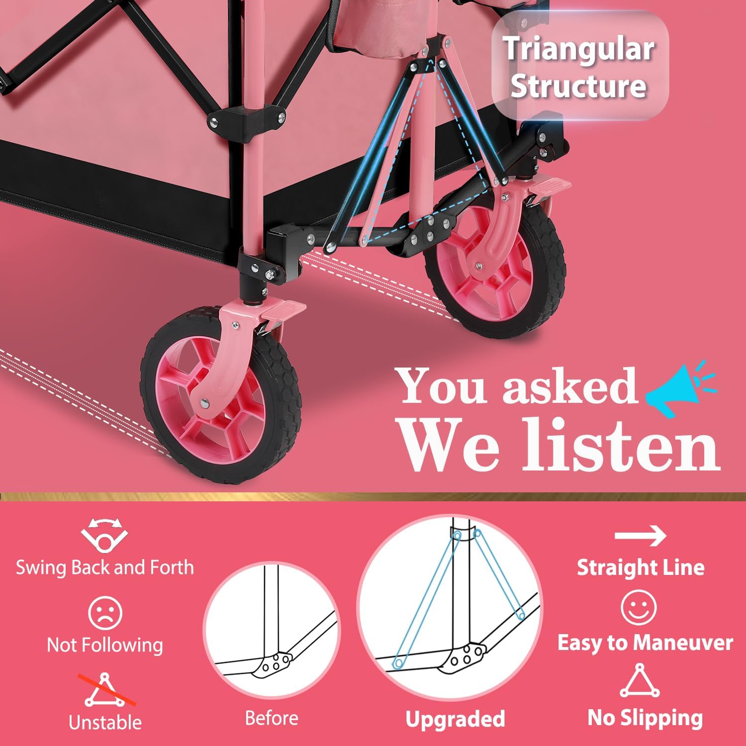 Sekey 200l folding festival trolley for beach & camping, pink Sekey 200l folding festival trolley for beach & camping, red