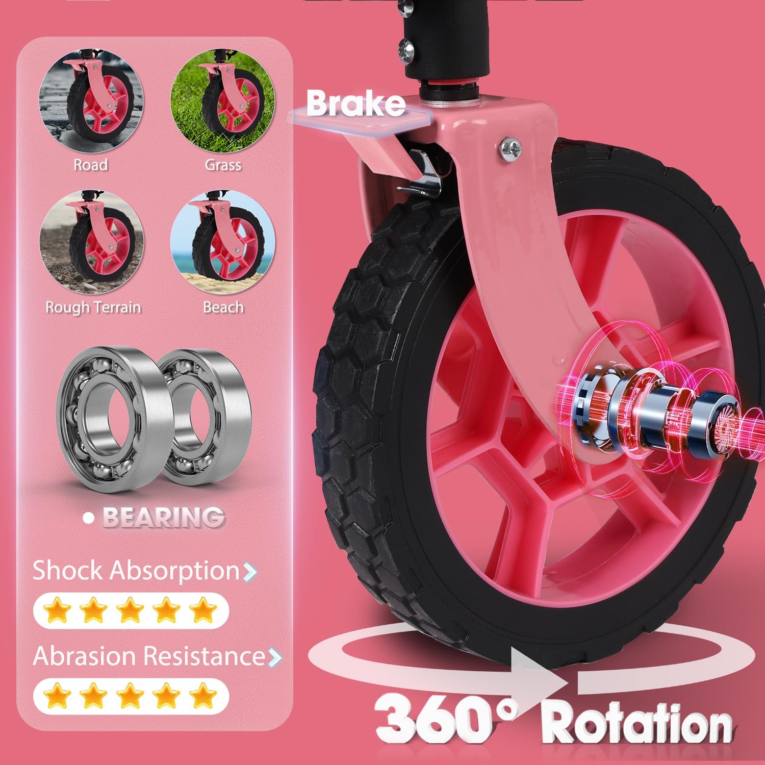 Sekey 200l folding festival trolley for beach & camping, pink Sekey 200l folding festival trolley for beach & camping, red
