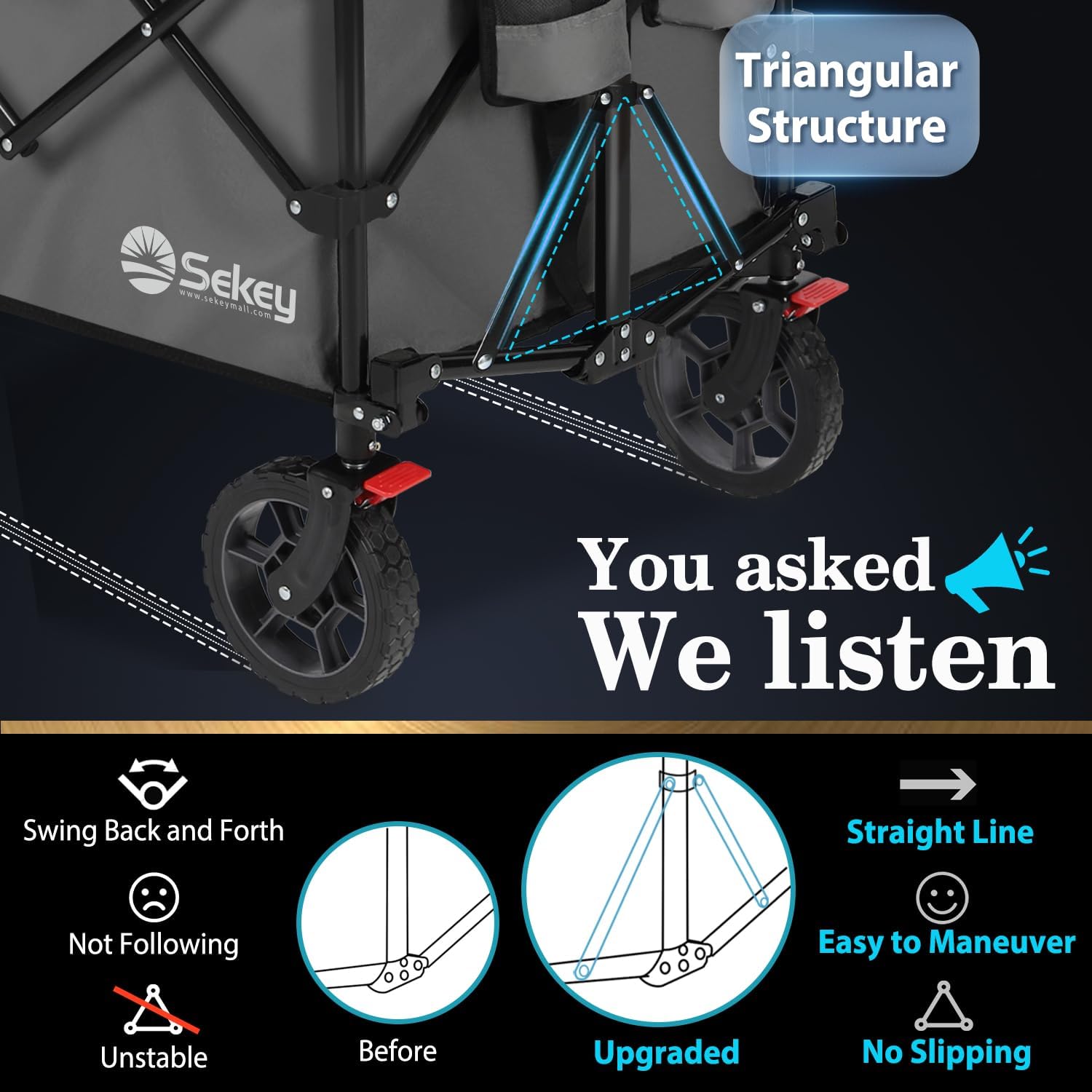 Sekey 200l folding festival trolley for beach & camping, grey Sekey 200l folding festival trolley for beach & camping, grey