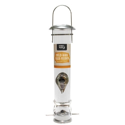 Nature's Market Large Stainless Steel Effect Seed Feeder