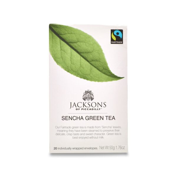 Jacksons of piccadilly green tea - sencha green tea - 20 tea bags - all natural flavours - sugar free tea