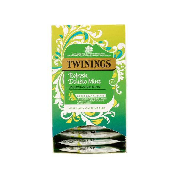 Twinings -  Refresh Double Mint - 15 Pyramid Bags (Individually Wrapped)
