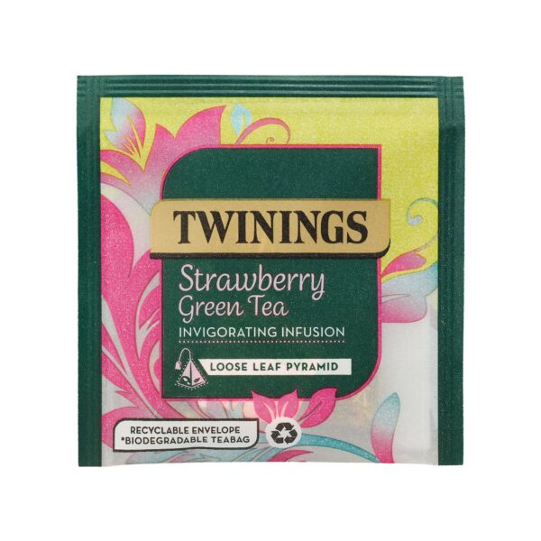 Twinings -  Strawberry Green Tea Loose Leaf Pyramid - Single Envelope