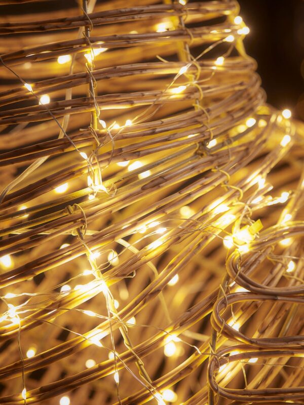 Blonde faux rattan light up reindeer - extra large